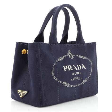 prada drill canvas tote|Prada canvas canapa tote.